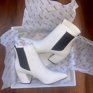 Black and white booties